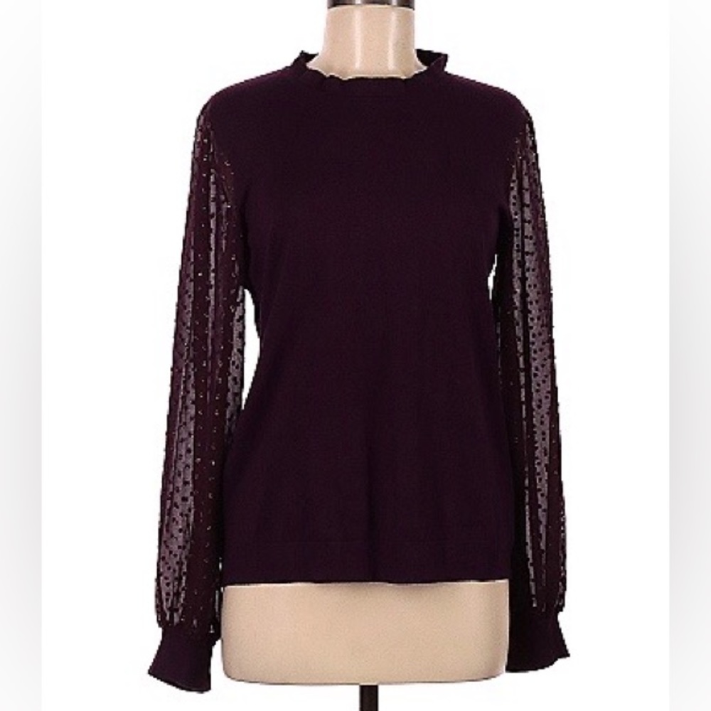 Adrianna Papell metallic Dot Sleeve Sweater.